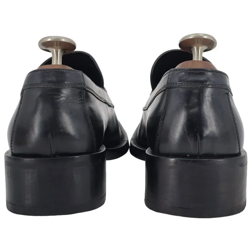 Gucci Italian Luxury Dress Shoes Mens size 10.5 Black Leather Square-toe Loafers